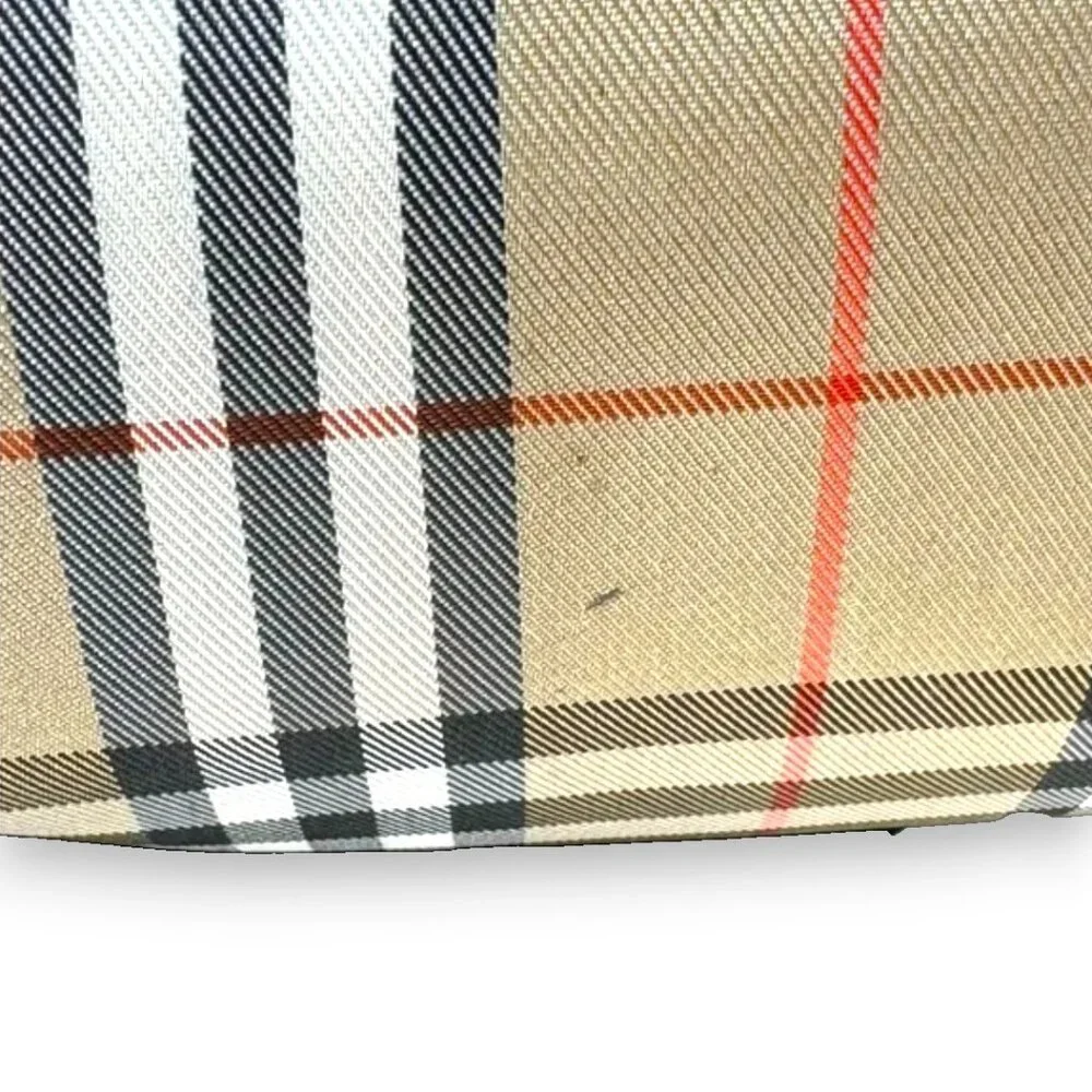 Burberry Leather Trimmed Nova Haymaker Check Tote with COA